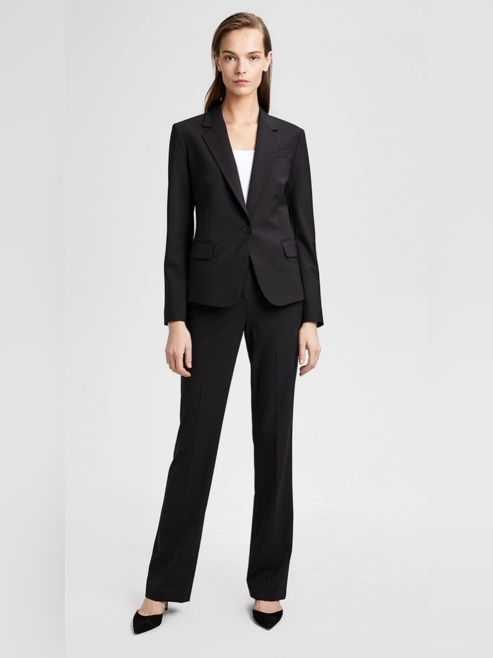 Theory Black Blazer Gabe B 2 Urban Wool Stretch Blend Sz 10